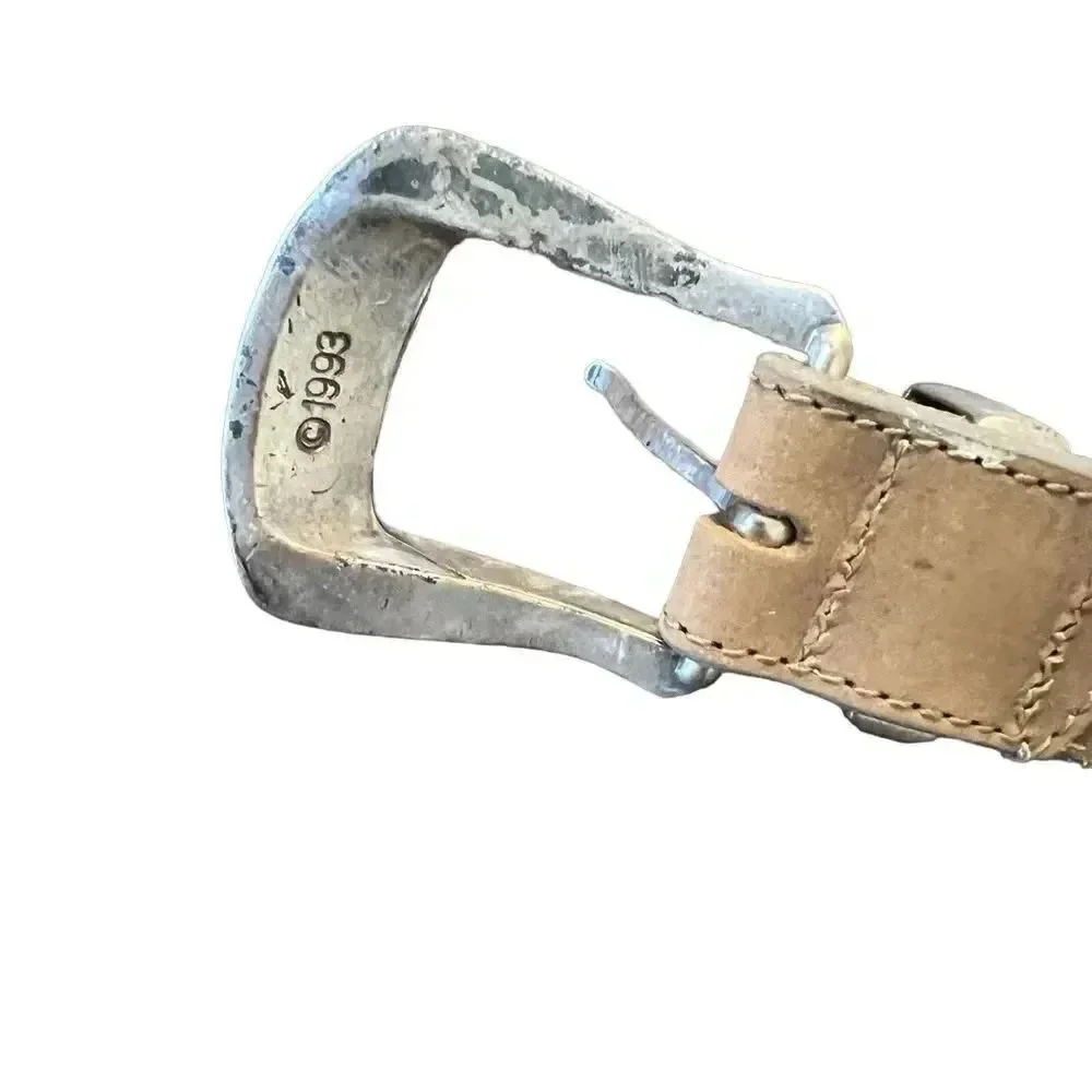 Brighton Childs Vintage 90s Leather‎ Belt Multi-Color Silver Tone Hardware